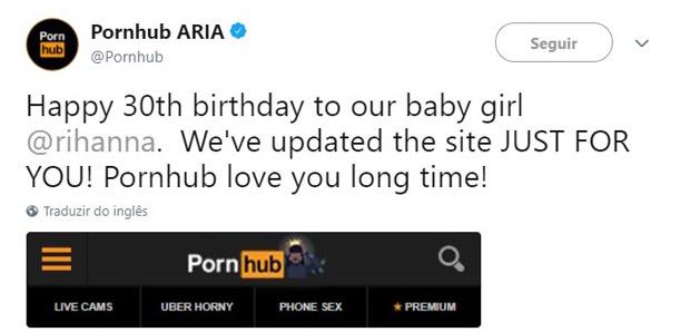 Rihanna ganha homenagem de site pornô pelo seu aniversário