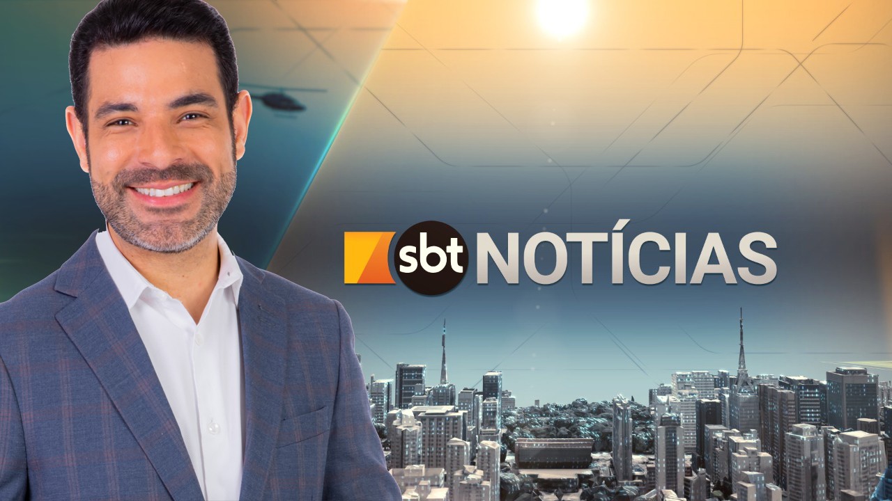 Darlisson Dutra com o logo do SBT Notícias