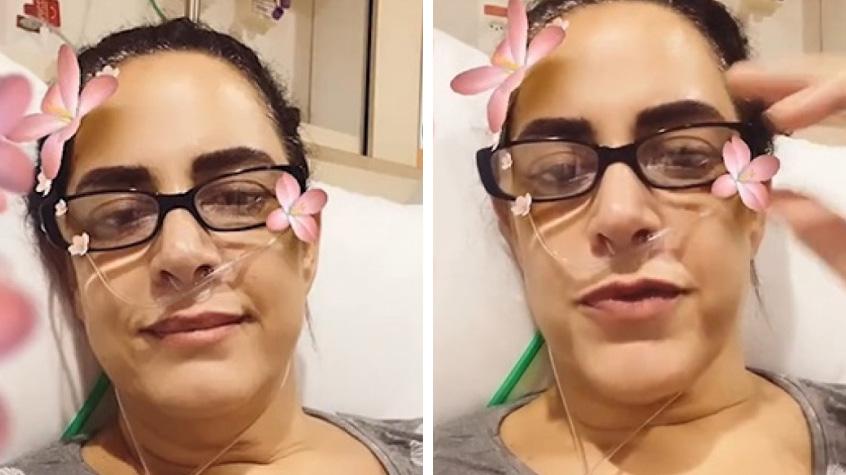 Silvia Abravanel deitada em leito hospitalar, durante vídeo para o Instagram