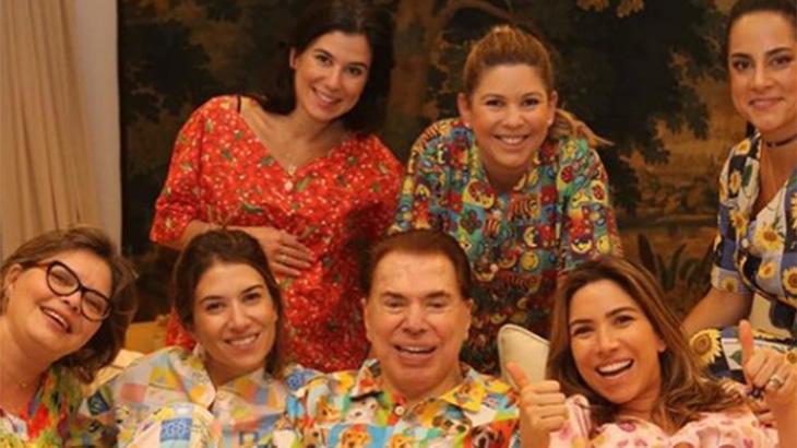 Silvio Santos e suas seis filhas: Cinthia, Silvia, Daniela, Patrícia, Rebeca e Renata