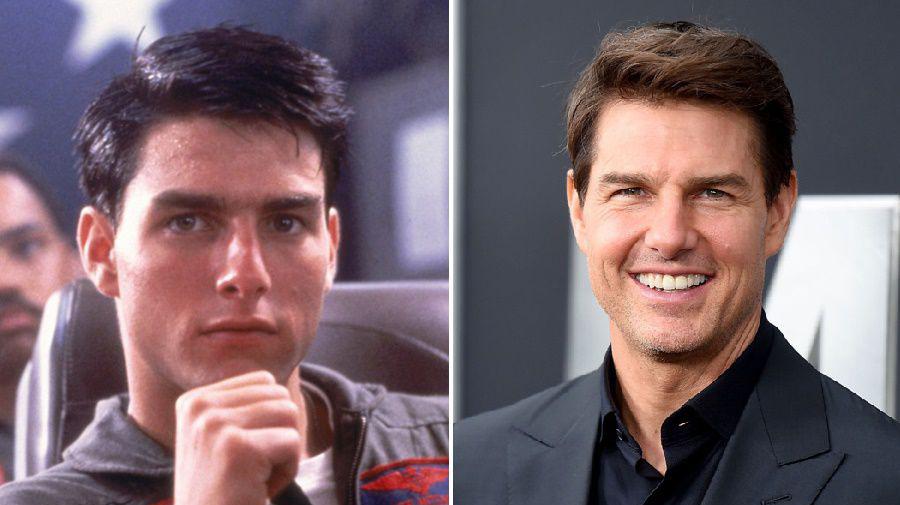 Tom Cruise antes e depois em Top Gun