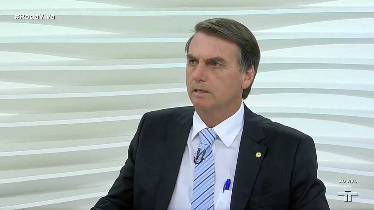 Jair Bolsonaro no programa Roda Viva