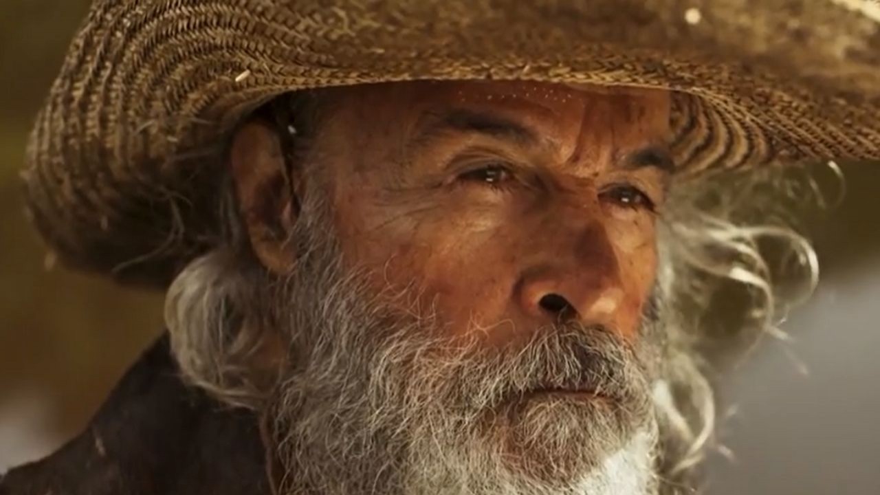 Osmar Prado como Velho do Rio na novela Pantanal, em exibição na Globo