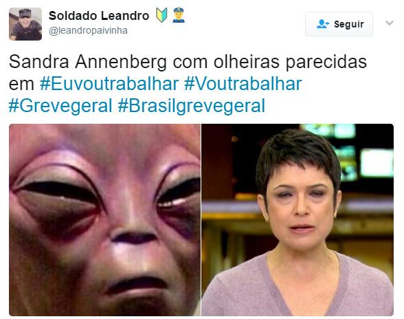 Após ignorar greve geral, Globo faz intensa cobertura e Sandra Annenberg chama atenção com olheiras