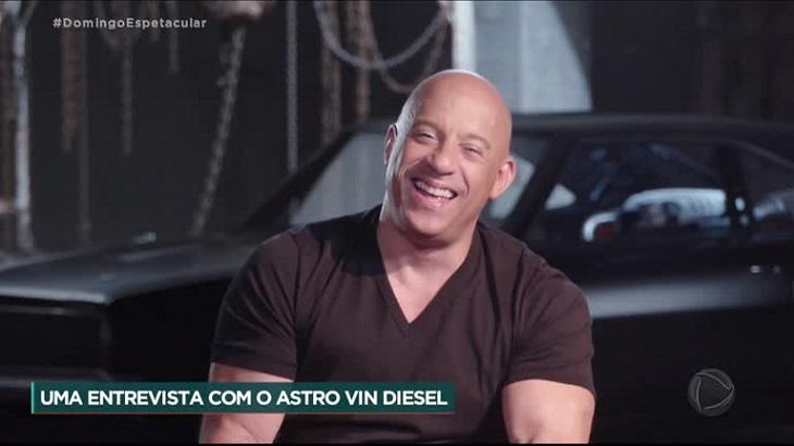 Vin Diesel foi entrevistado no Domingo Espetacular