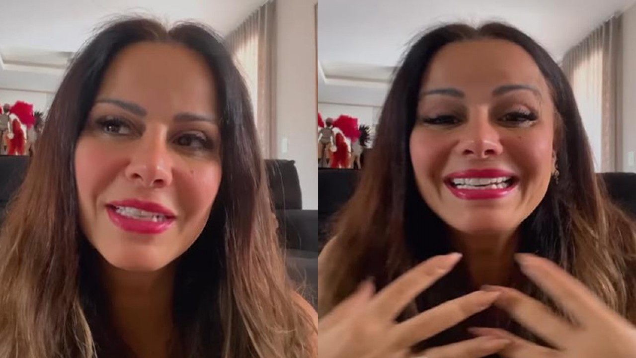 Viviane Araújo chorando e gesticulando nas redes sociais